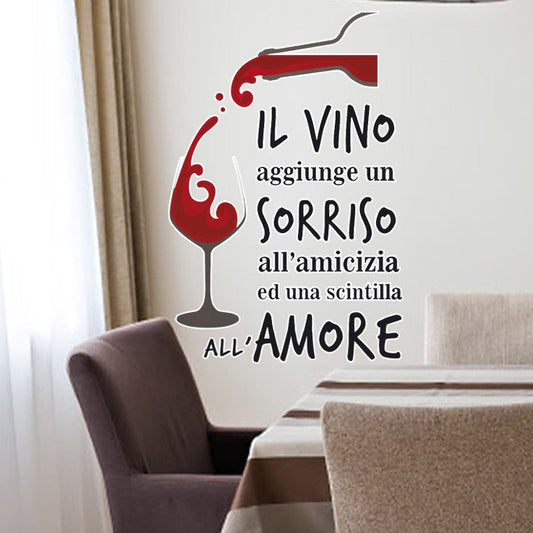 STICKER MURALE VINO E AMORE