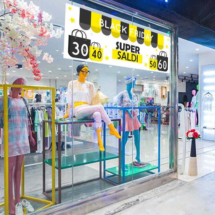 FONDALE VETRINA BLACK FRIDAY SUPER E PERCENTUALE
