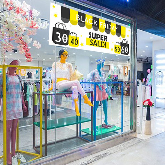FONDALE VETRINA BLACK FRIDAY SUPER E PERCENTUALE