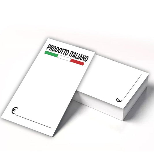 Cartellino prezzo prodotto italiano