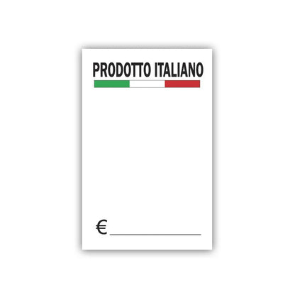 Cartellino prezzo prodotto italiano