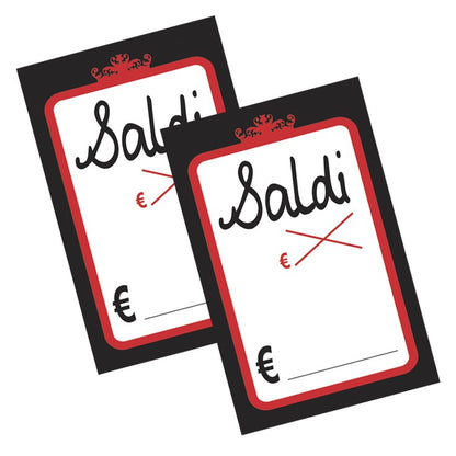 Cartellino elegante prezzi Prima e Dopo