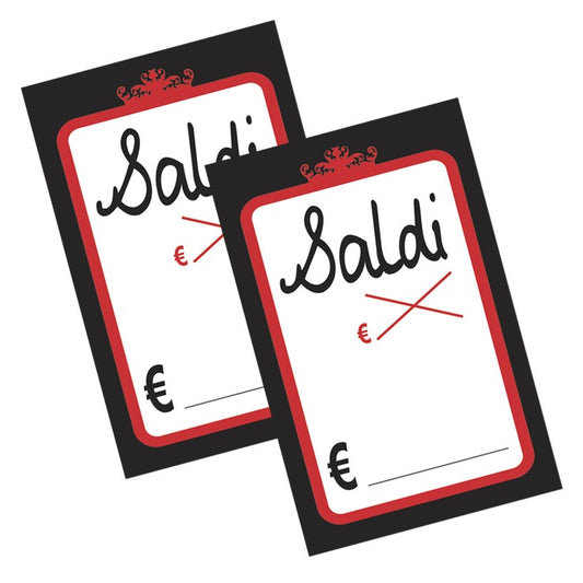 Cartellino elegante prezzi Prima e Dopo