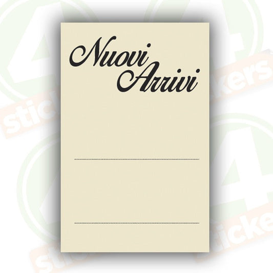 Cartellino Nuovi Arrivi