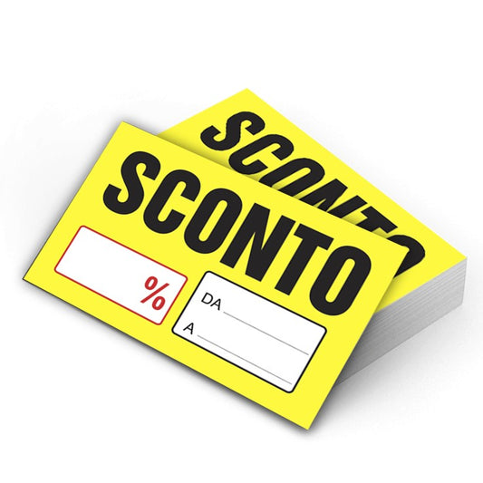 Cartellino sconto giallo da a