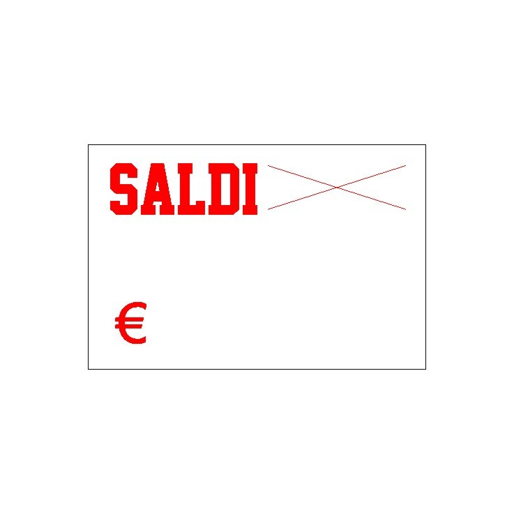 cartoncino prezzario saldi con prezzo vecchio sbarrato